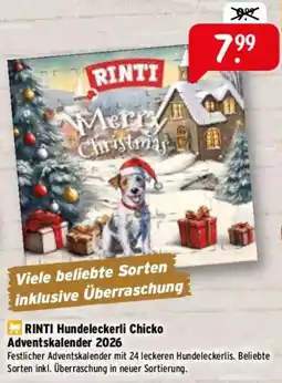 Raiffeisen Markt RINTI Hundeleckerali Chicko Adventskalender 2026 Angebot