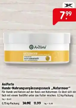 Raiffeisen Markt AniForte Hunde-Nahrungsergänzungssnack ,,Naturmoor" Angebot