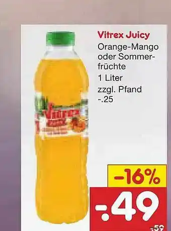 Netto Marken-Discount Vitrex Juicy Orange - Mango Oder Sommer-früchte Angebot