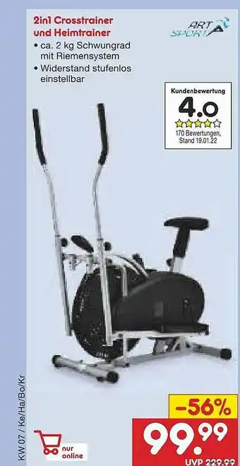 Netto Marken-Discount 2in1 Crosstrainer Und Heimtrainer Angebot