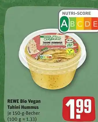 REWE Rewe Bio Vegan Tahini Hummus Angebot