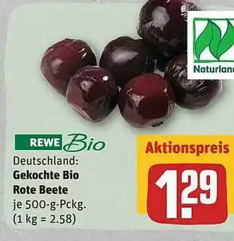 REWE Gekochte Bio Rote Beete Angebot