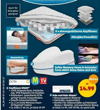 PENNY Kopfkissen Smart Octa Knie-und-bein-kissen Dreamolino Angebot