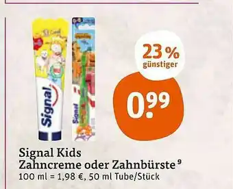 tegut Signal Kids Zahncreme Oder Zahnbürste Angebot