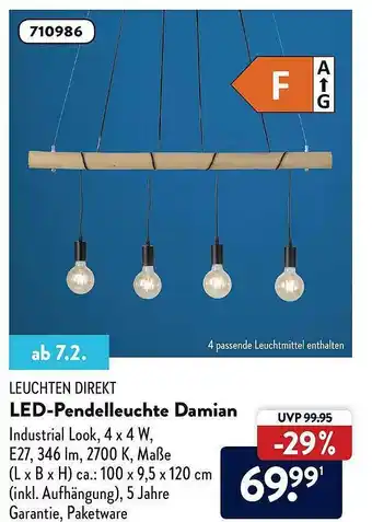 Aldi Nord Leuchten Direkt Led-pendelleuchte Damian Angebot