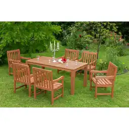 Netto Marken-Discount Merxx Tischgruppe Santos 7-tlg., mit 6 Sessel und Tisch 170x90cm Angebot