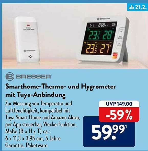 Bresser Smarthomethermo Und Hygrometer Mit Tuyaanbindung Angebot bei