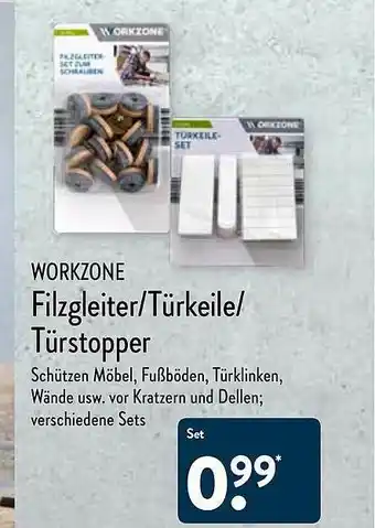 Aldi Nord Workzone Filzgleiter Türkeile Türstopper Angebot