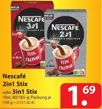 Famila Nord Ost Nescafé 2in1 Stix oder 3in1 Stix 80/165g Angebot