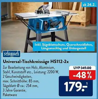 Aldi Nord Scheppach Universal-tischkerissäge Hs112-2x Angebot