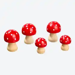 NKD Deko-Pilze aus Holz, 5er-Pack Angebot