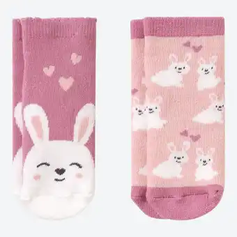 NKD Baby-Mädchen-Antirutschsocken mit Hasen-Motiven, 2er-Pack Angebot