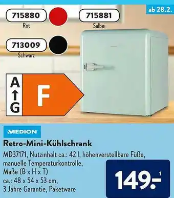 Aldi Süd Medion Retro-mini-kühlschrank Angebot