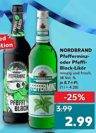 Kaufland Nordbrand Pfefferminz Oder Pfeffi Black Likör Angebot