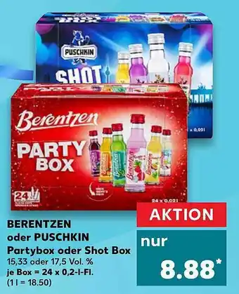 Kaufland Berentzen Oder Pushkin Partybox Oder Shot Box Angebot