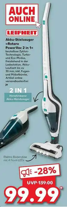 Kaufland Akku-stielsauger „rotaro Powervac 2in1“ Angebot