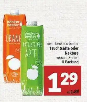 Marktkauf Mein Becker's Bester Fruchtsäfte Oder Nektare Angebot