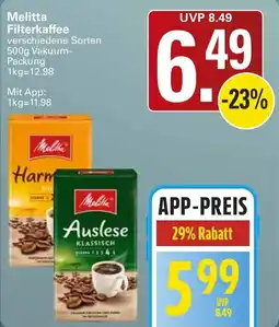 WEZ Melitta Filterkaffee Angebot