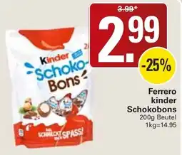WEZ Ferrero kinder Schokobons Angebot