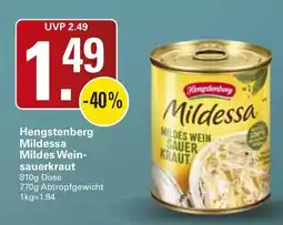 WEZ Hengstenberg Mildessa Mildes Wein-sauerkraut Angebot