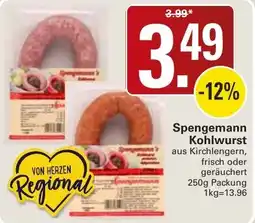 WEZ Spengemann Kohlwurst Angebot