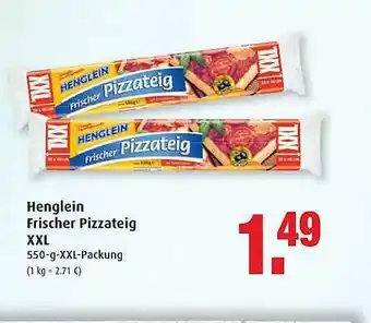 Markant Henglein Frischer Pizzateig Xxl Angebot