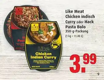 Markant Like Meat Chicken Indisch Curry Oder Hack Pasta Bolo Angebot