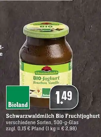 Scheck-in-Center Schwarzwaldmilch Bio Fruchtjoghurt Angebot