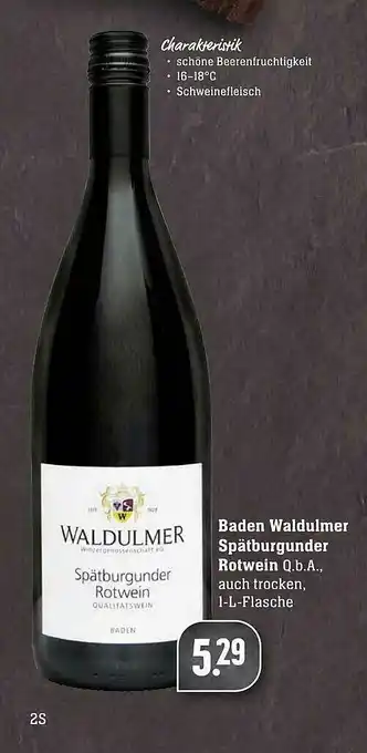 Scheck-in-Center Baden Waldulmer Spätburgunder Rotwein Angebot