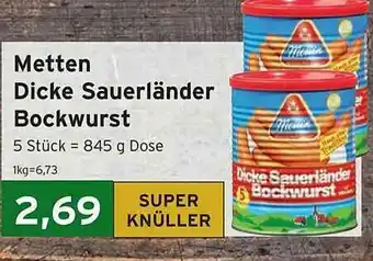 CAP Markt Metten Dicke Sauerländer Bockwurst Angebot