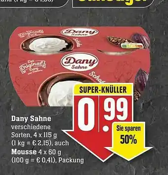 Edeka Dany Sahne Oder Mousse Angebot