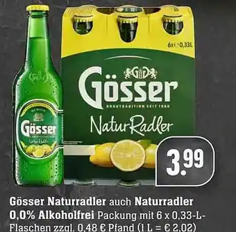 Edeka Gösser Naturradler Auch 0.0% Alkoholfrei Angebot