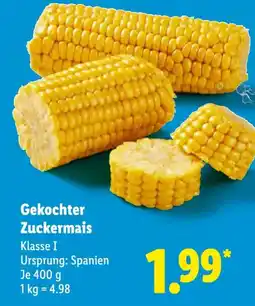 Lidl Gekochter Zuckermäis Angebot