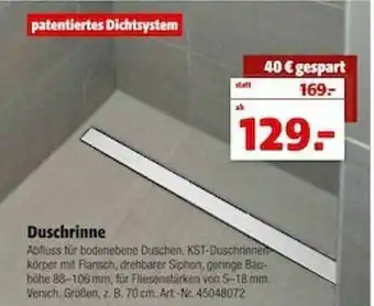 Hagebau Duschrinne Angebot