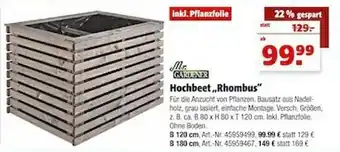 Hagebau Mr. Gardener Hochbeet „rhombus“ Angebot