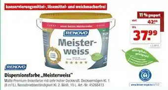 Hagebau Renovo Dispersionsfarbe „meisterweiss“ Angebot