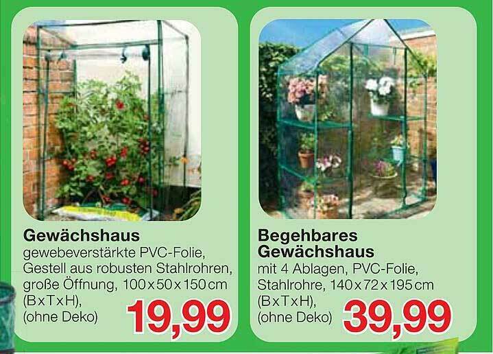 Gewächshaus Begehbares Gewächshaus Angebot bei Jawoll