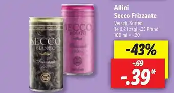 Lidl Allini Secco Frizzante Angebot