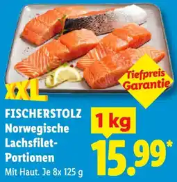 Lidl FISCHERSTOLZ Norwegische Lachsfilet Portionen Angebot