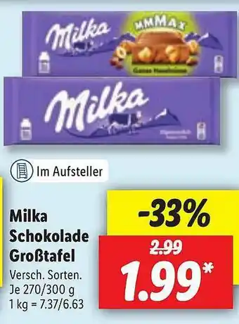 Lidl Milka Schokolade Großtafel Angebot