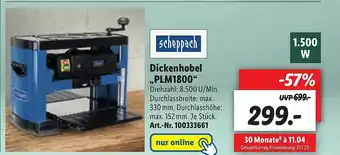 Lidl Scheppach Dickenhobel „plm1800” Angebot