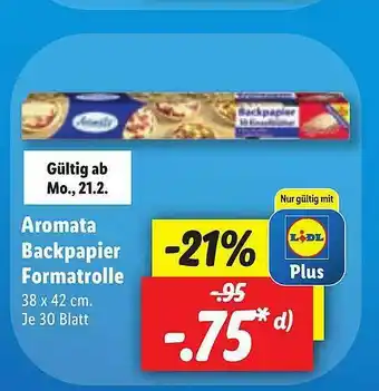 Lidl Aromata Backpapier Formatrolle Angebot