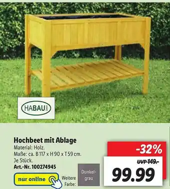 Lidl Hochbeet Mit Ablage Habau Angebot