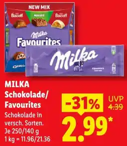 Lidl MILKA Schokolade/ Favourites Angebot
