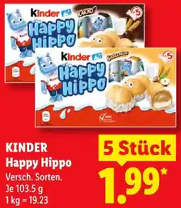 Lidl KINDER Happy Hippo Angebot