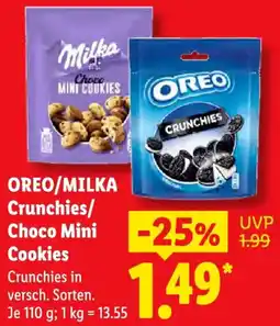Lidl OREO/MILKA Crunchies/Choco Mini Cookies Angebot