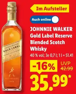 Lidl JOHNNIE WALKER Gold Label Reserve Blended Scotch Whisky Angebot