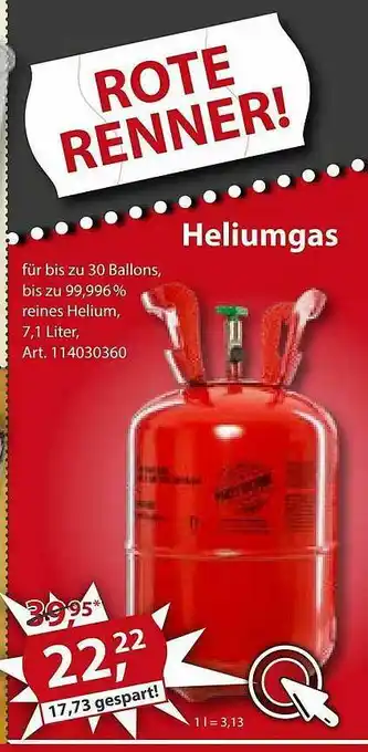 Sonderpreis Baumarkt Heliumgas Angebot