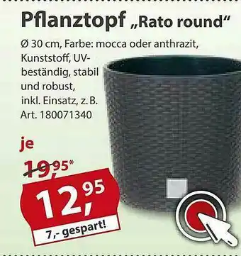 Sonderpreis Baumarkt Pflanztopf „rato Round” Angebot