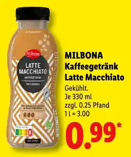 Lidl MILBONA Kaffeegetränk Latte Macchiato Angebot